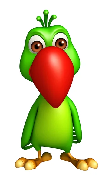 Divertente pappagallo personaggio dei cartoni animati — Foto Stock