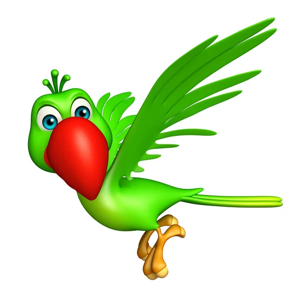 Flygande papegoja tecknad figur — Stockfoto