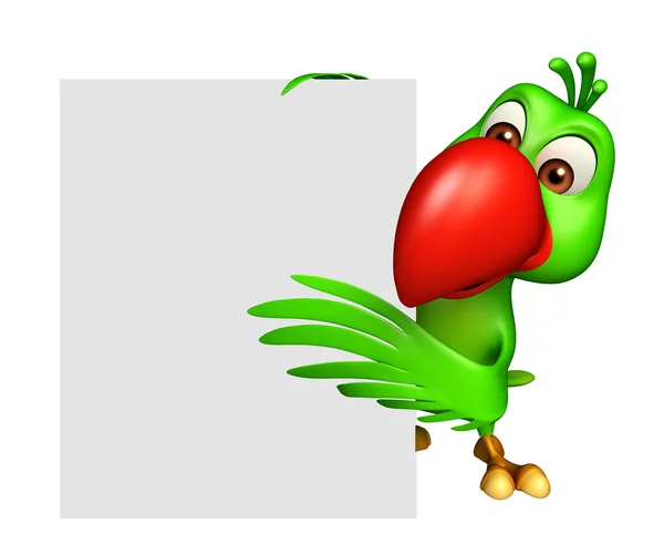 Divertente personaggio dei cartoni animati pappagallo — Foto Stock