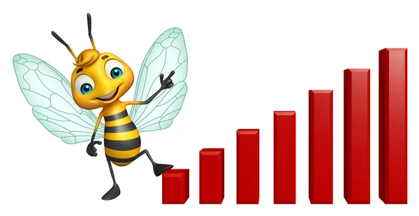 Bee cartoon character with graph