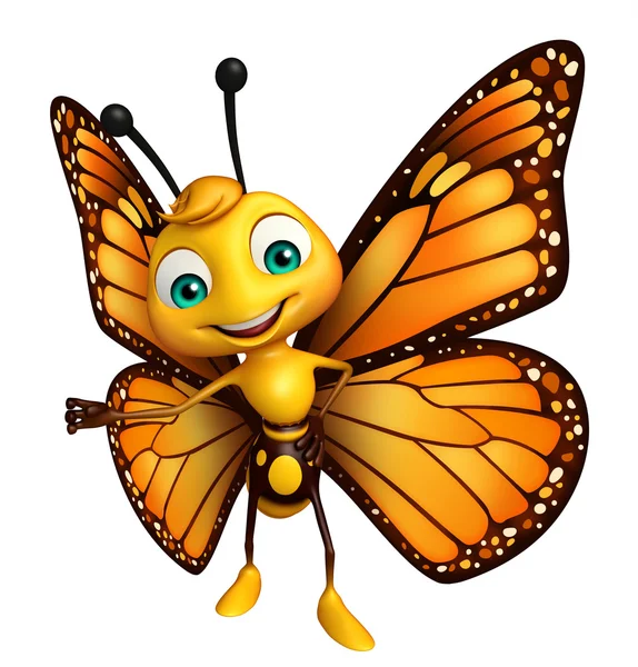 Divertido personaje de dibujos animados mariposa —  Fotos de Stock