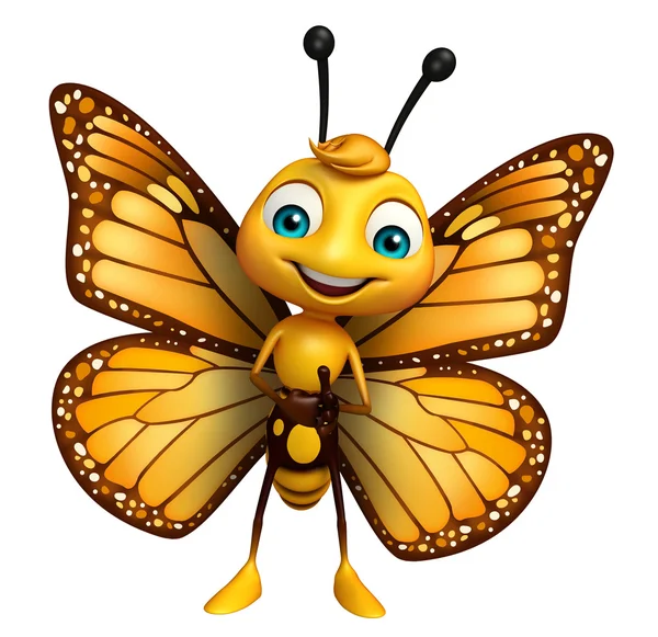 Personagem engraçado dos desenhos animados borboleta — Fotografia de Stock