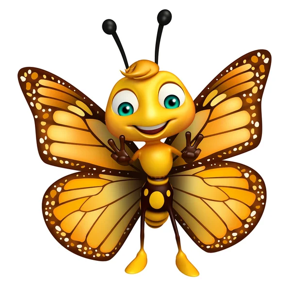 Victoria mariposa personaje de dibujos animados —  Fotos de Stock