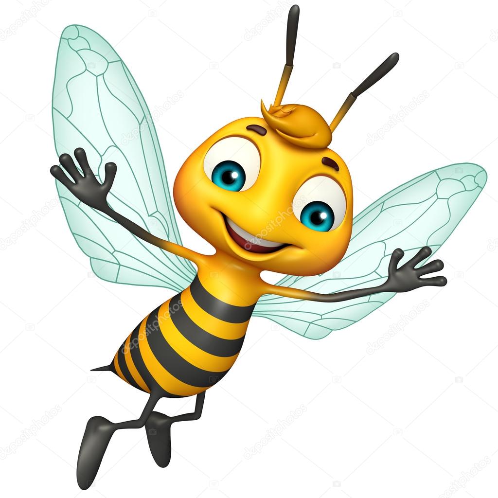 cute Bee funny cartoon character 