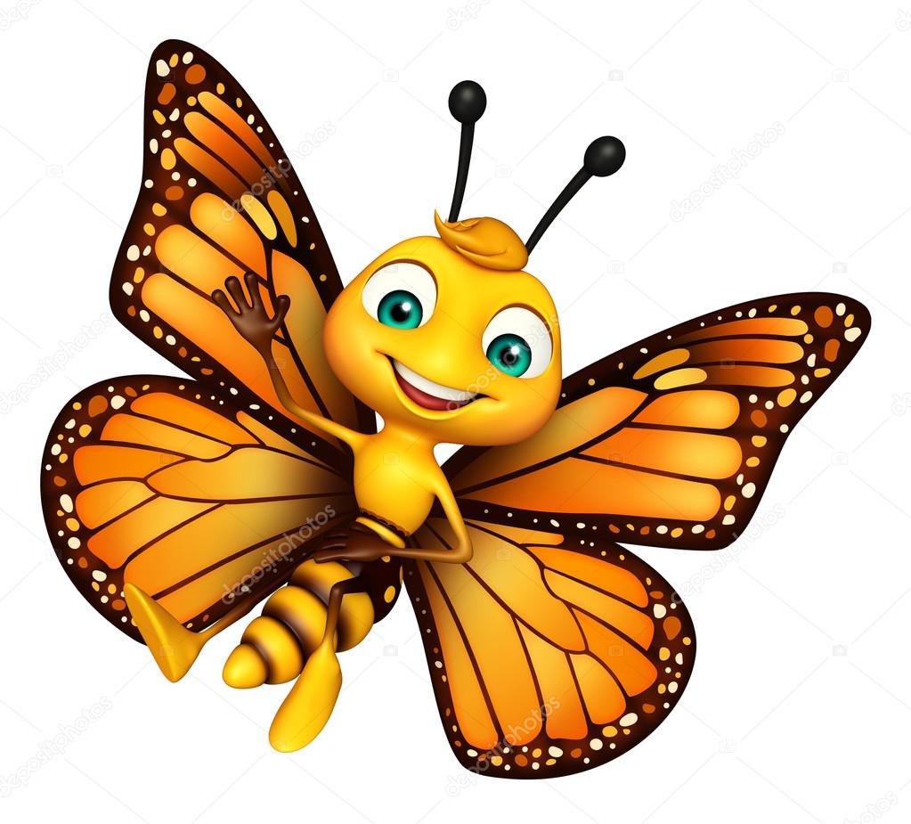 Funny Butterfly cartoon character Stock Illustration by ©visible3dscience  #103209424, image size:1023x925