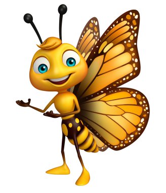 Kelebek çizgi film karakteri işaret  