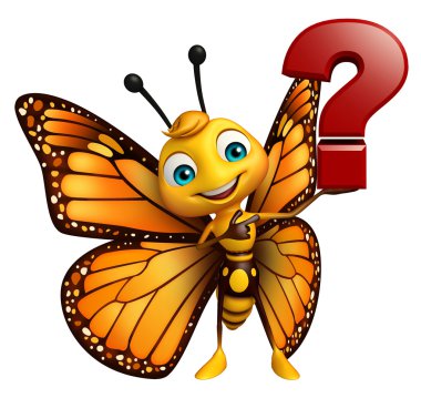  Kelebek çizgi film karakteri soru işareti ile  