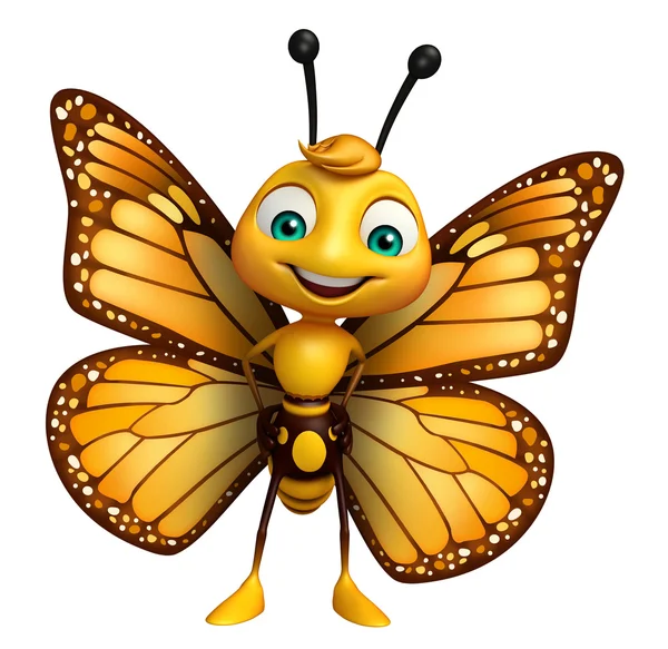 Divertido personaje de dibujos animados mariposa —  Fotos de Stock