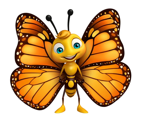 Funny Butterfly kreslená postavička — Stock fotografie