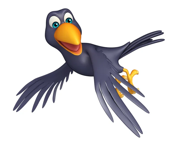 Flygande kråka cartoon karaktär — Stockfoto