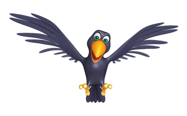 Corvo volante personaggio dei cartoni animati — Foto Stock