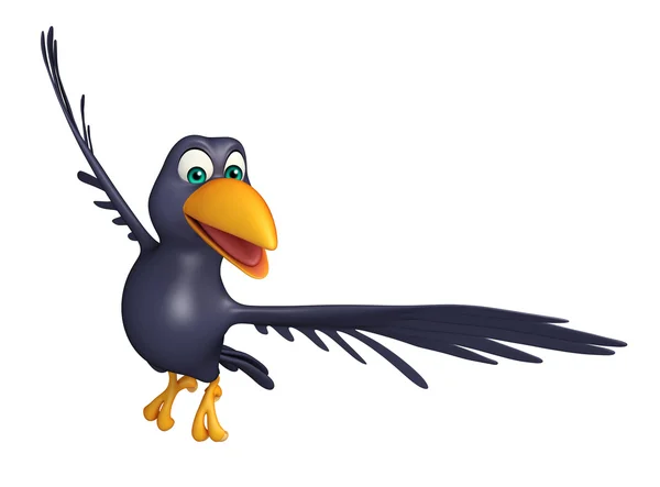 飞行的乌鸦卡通人物 — 图库照片