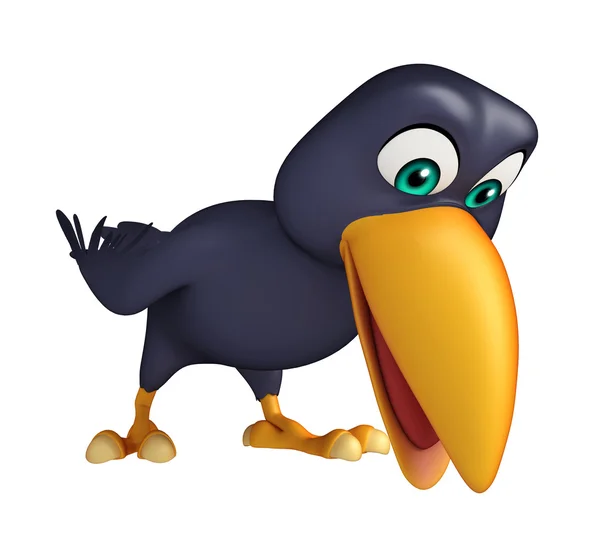 Rolig Crow cartoon karaktär — Stockfoto