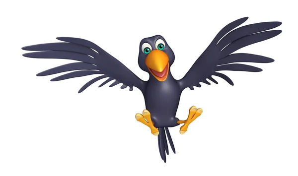 Flygande kråka cartoon karaktär — Stockfoto