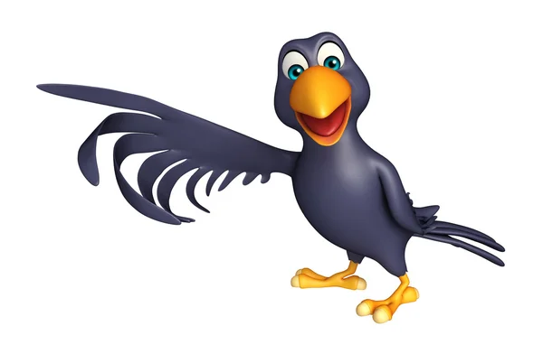 Pekande Crow tecknad figur — Stockfoto