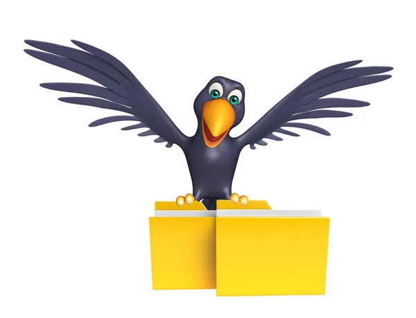Kul Crow seriefiguren med mapp — Stockfoto
