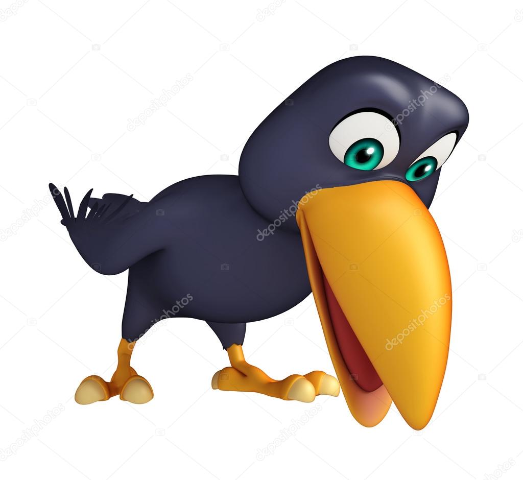 Funny Crow cartoon character Stock Photo by ©visible3dscience 103313648