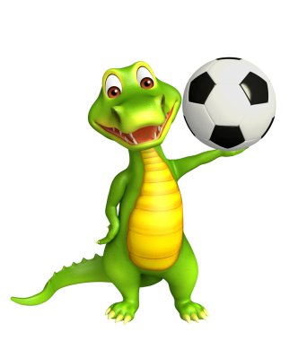 şirin timsah çizgi film karakteri ile futbol