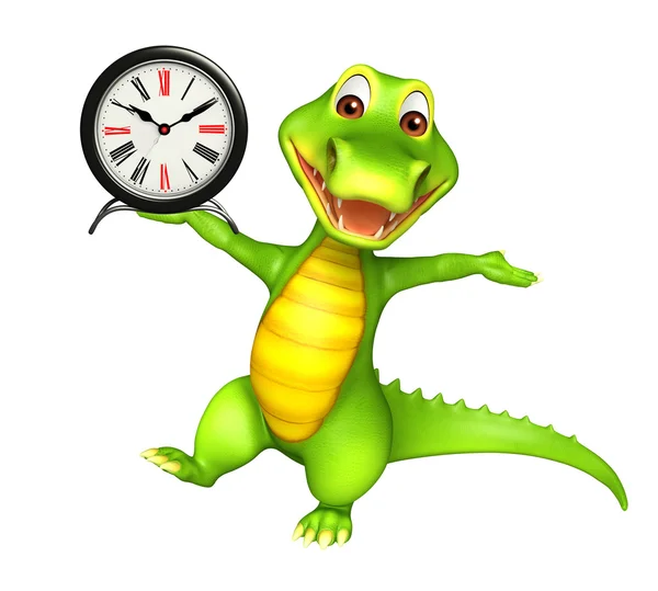Aranyos Aligator rajzfilmfigura óra — Stock Fotó