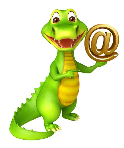 Schattig Aligator stripfiguur — Stockfoto