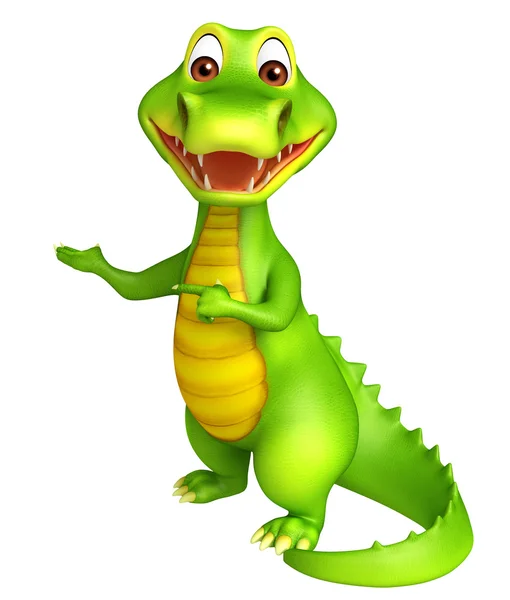 Niedlichen Aligator Cartoon-Figur mit spitzen Leerzeichen — Stockfoto