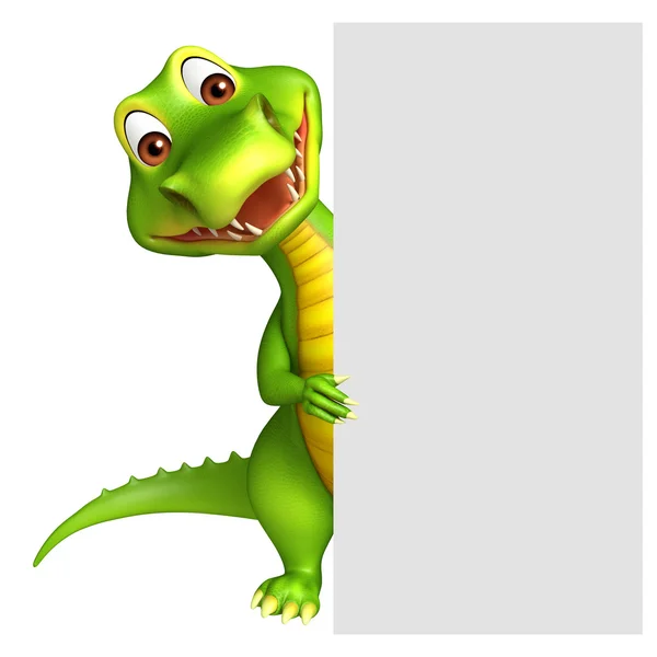 Aligator personnage de dessin animé avec tableau blanc — Photo