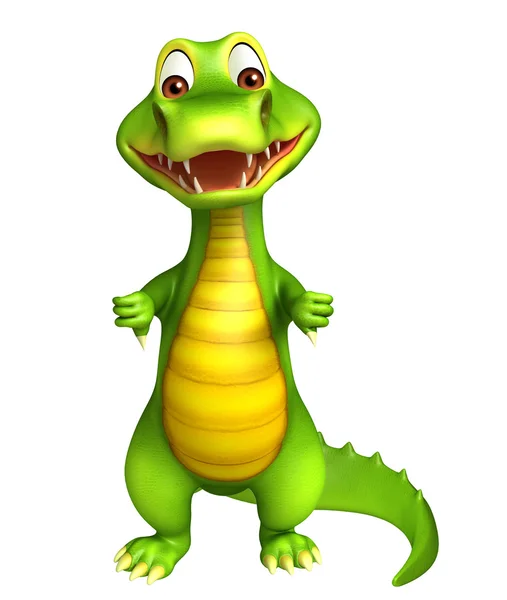 Ładny Aligator charakter kreskówka z assining thums dół — Zdjęcie stockowe