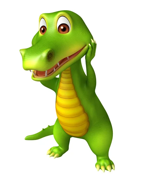 Aranyos Aligator karikatúra karakter — Stock Fotó