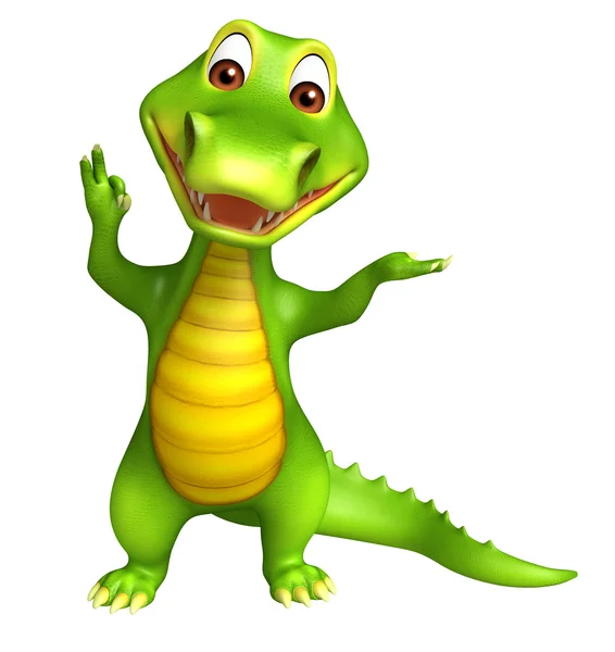Aranyos Aligator karikatúra karakter — Stock Fotó