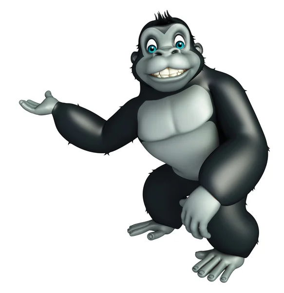 Niedlichen Gorilla Zeichentrickfigur lustig — Stockfoto