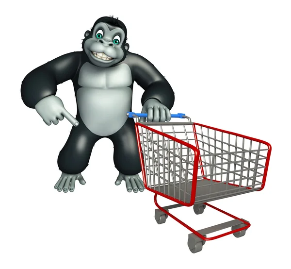 Gorilla seriefiguren med trolly — Stockfoto