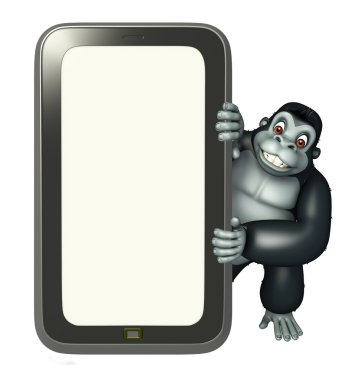 şirin goril çizgi film karakteri ile hareket eden