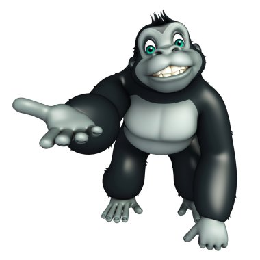 sevimli Gorrilla komik karikatür karakter 