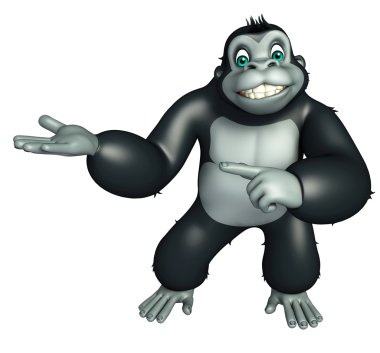 sevimli Gorrilla komik karikatür karakter 
