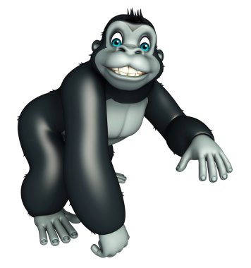 sevimli Gorrilla komik karikatür karakter 