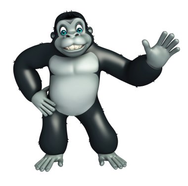 sevimli Gorrilla komik karikatür karakter 