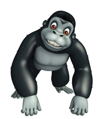 sevimli Gorrilla komik karikatür karakter 