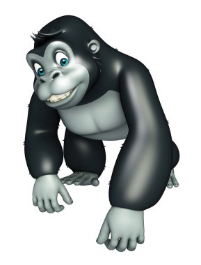 sevimli Gorrilla komik karikatür karakter 