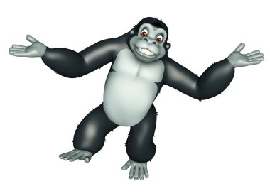 sevimli Gorrilla komik karikatür karakter 