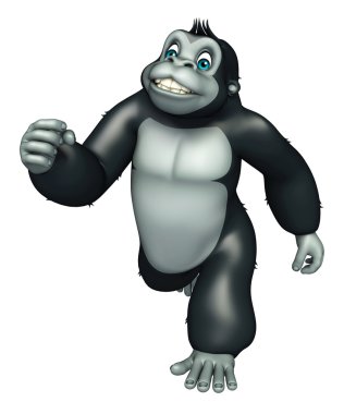 sevimli Gorrilla komik karikatür karakter 