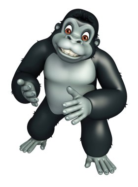 sevimli Gorrilla komik karikatür karakter 