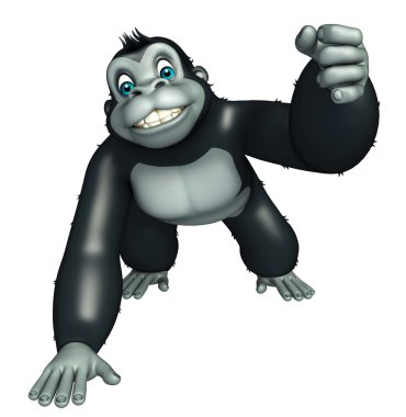 sevimli Gorrilla komik karikatür karakter 