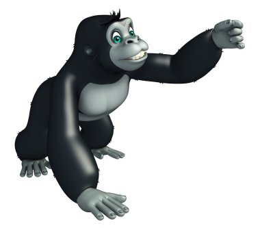 sevimli Gorrilla komik karikatür karakter 