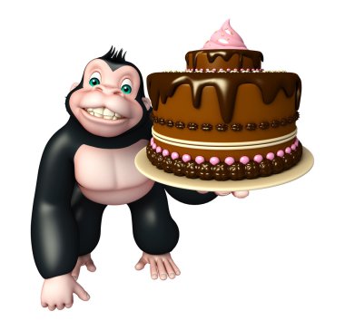 pasta ile şirin goril çizgi film karakteri