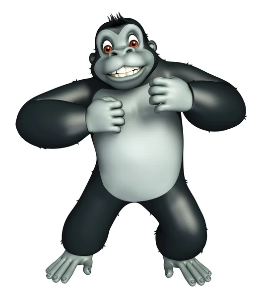 Lindo personaje de dibujos animados divertido Gorrilla — Foto de Stock