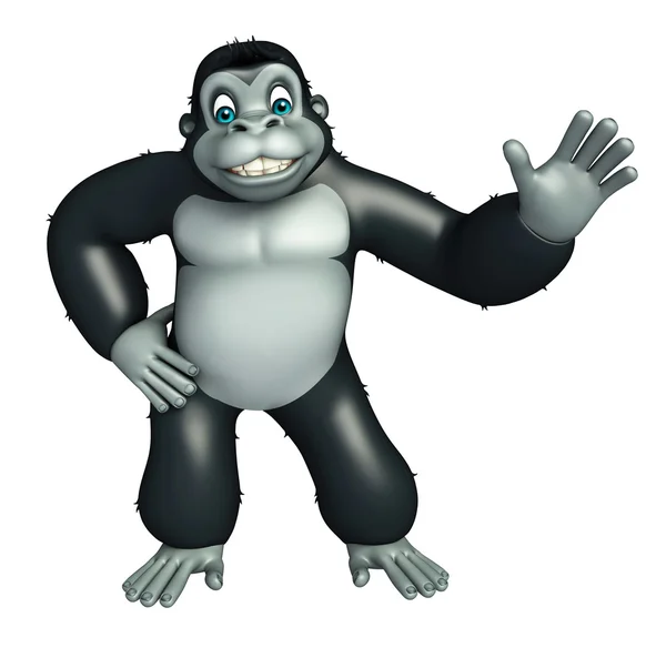 Cute Gorrilla funny cartoon character — Stock Photo, Image