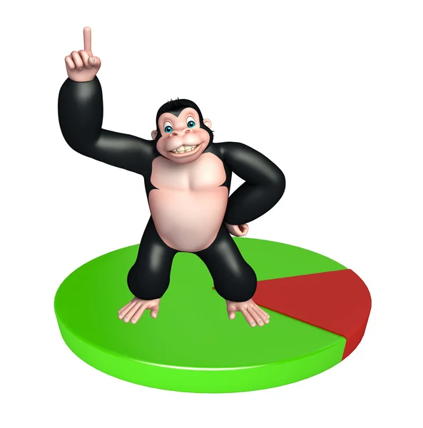 Zabawy goryl postać z kreskówek z kręgu znak — Zdjęcie stockowe