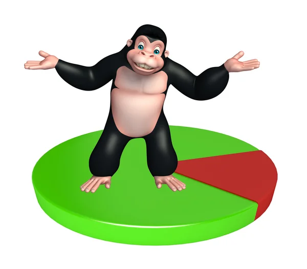 Zábava gorila kreslená postavička se symbolem kruhu — Stock fotografie