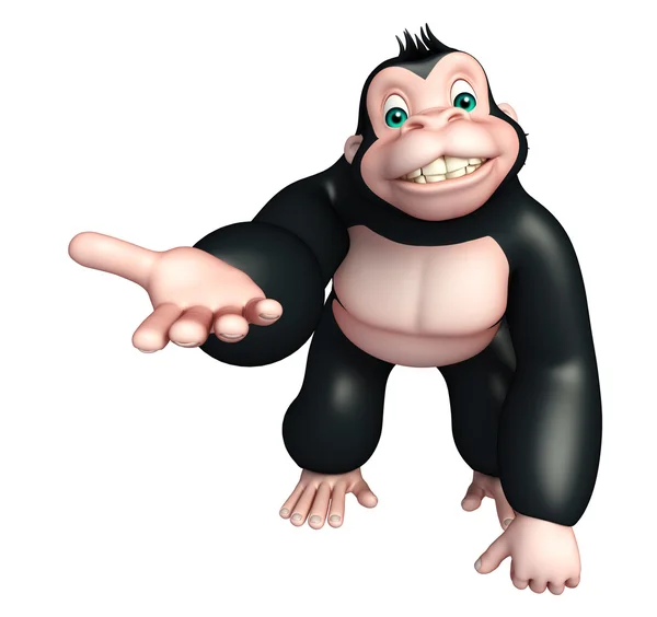 Niedlichen Gorilla lustige Cartoon-Figur — Stockfoto