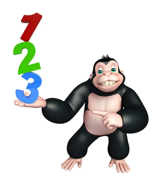 Gorila kreslená postavička — Stock fotografie